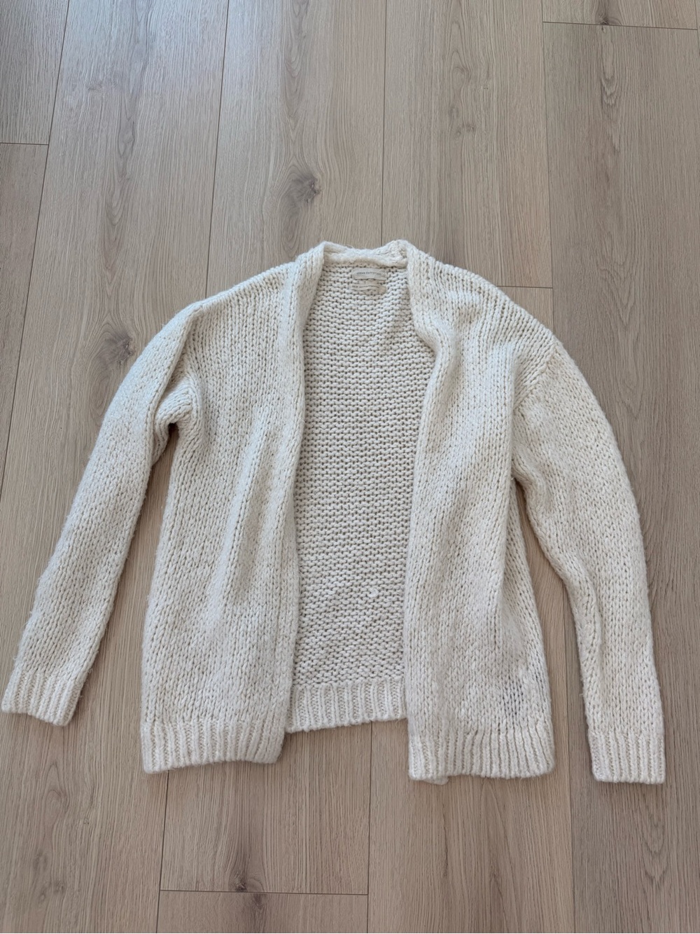 Urban Outfitters Cream Open-Front Chunky Knit Cardigan